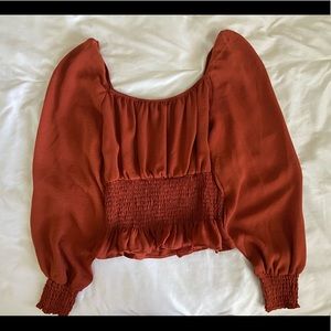 Square neckline blouse